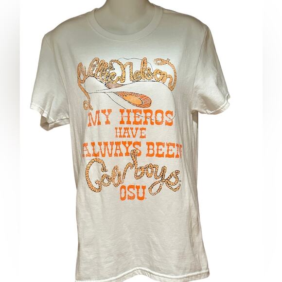 Livy Lu Willie Nelson/OSU My Heroes have always been Cowboys Womens Small Shirt - Picture 1 of 5